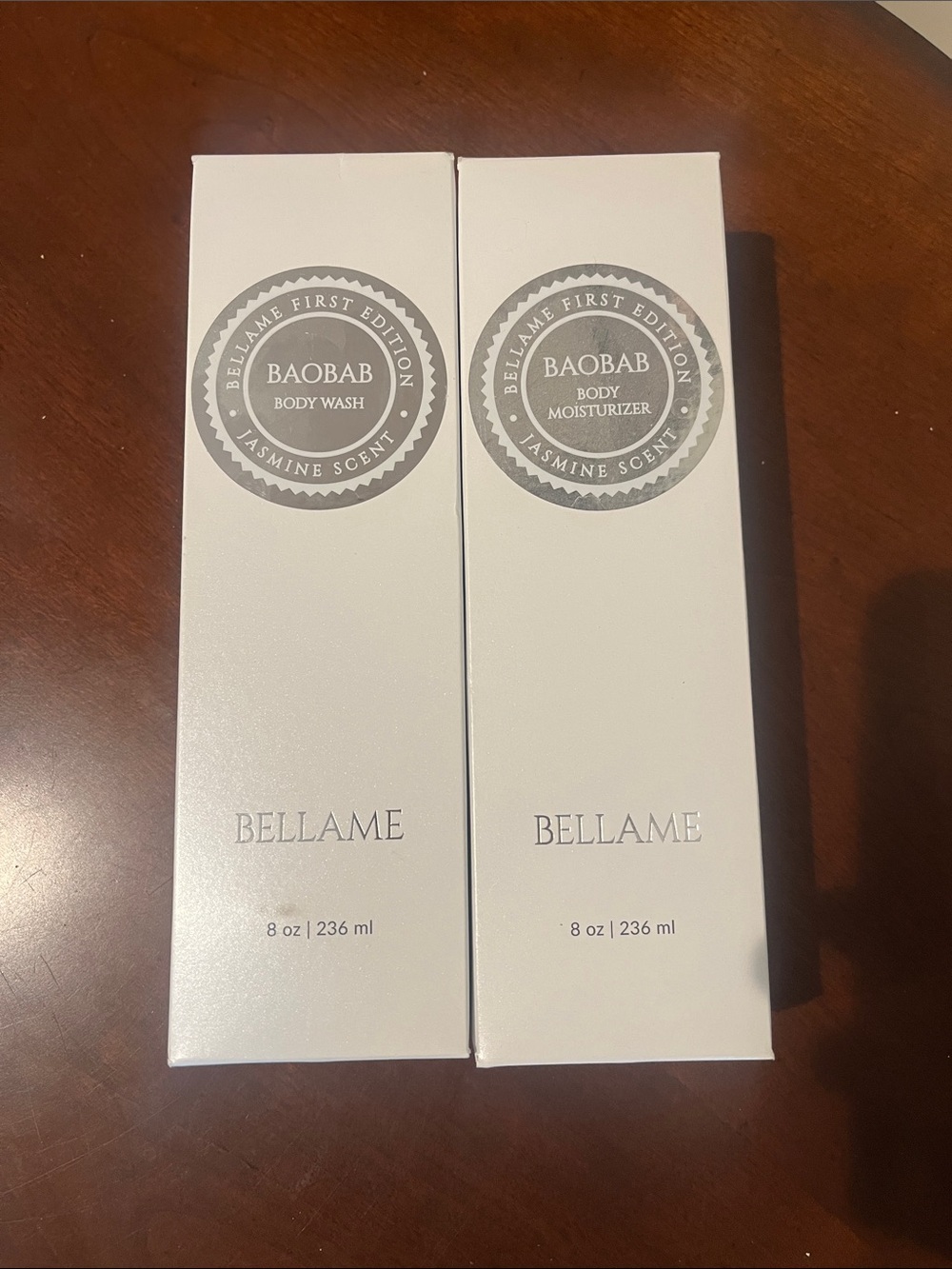 Set of 2 Bellame Baobab Jasmine Scent Body Wash and moisturizer- new!